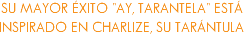 SU MAYOR ÉXITO "AY, TARANTELA" ESTÁ INSPIRADO EN CHARLIZE, SU TARÁNTULA